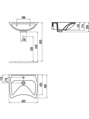 Creavit BD060 Bedensel Engelli Lavabo 60x50 cm