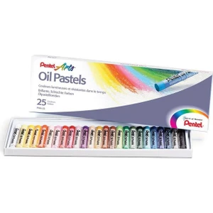 25 Renkli Yağlı Pastel Boya Seti - Karışık Renkler, Standart Boyut
