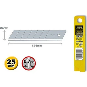 Hb-20 Ağır Sanayi Tipi 25 Mm Maket Bıçağı Yedeği 20'Li Tüp