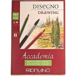 Accademia, Natural Dokulu Beyaz, Üst Kenarından Yapışkanlı Blok (Disegno), 200Gr., 29,7X42Cm