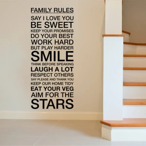 Family Rules Duvar Sticker