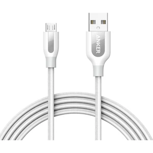 PowerLine+ Micro USB Örgülü Şarj/Data Kablosu 1.8 Metre- Beyaz - Taşıma Çantalı (Anker Türkiye Garantili)