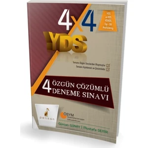 Pelikan Yayınları 4X4 YDS  4 Özgün Çözümlü Deneme Sınavı
