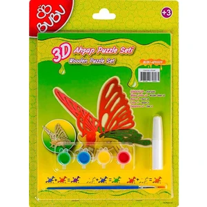 3D Ahşap Puzzle+Boyama Seti (Kelebek)