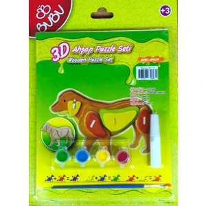 3D Ahşap Puzzle+Boyama Seti (Köpek)