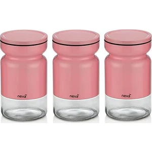 N964 Sweet 3'lü Kavanoz Set Pembe
