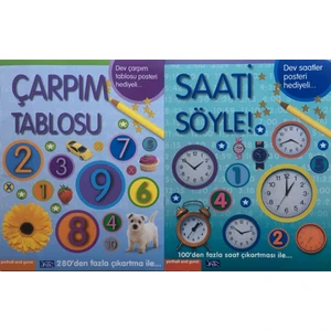 Parıltı Yayınları Çarpım Tablosu - Saati Söyle (2 Kitap) + Poster - Çıkartmalı