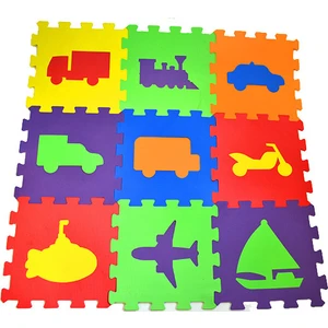 Eva Puzzle Oyun Karosu 9 Parça Yer Halısı 33 cm x 33 cm Araçlar Modeli