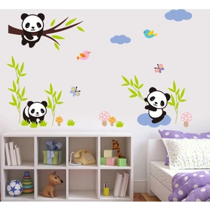 Pandalar Duvar Stickerı 3D Wall Sticker Üç Panda