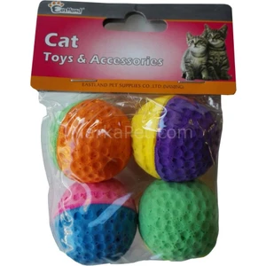 İki Renkli Kedi Oyuncak Sünger Top 4 Lü