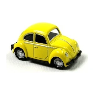 1967 Volkswagen Beetle Metal Çek Bırak Model Minik Araba Sarı Tevulimma004