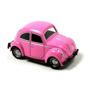 1967 Volkswagen Beetle Metal Çek Bırak Model Minik Araba Pembe Tevulimma005