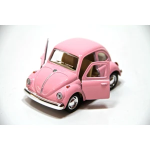 1967 Volkswagen Klasik Beetle Metal Çek Bırak Model Araba Pembe 9 Cm Tevulimma032
