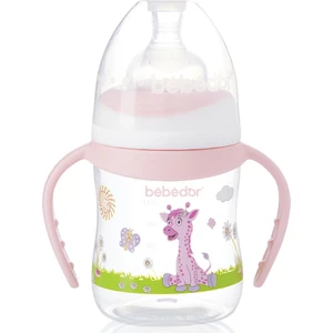 Desenli Geniş Ağız Kulplu Biberon 150 ml