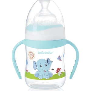Desenli Geniş Ağız Kulplu Biberon 150 ml