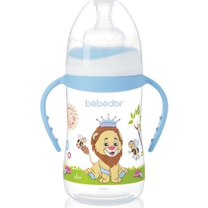 Desenli Geniş Ağız Kulplu Biberon 250 ml