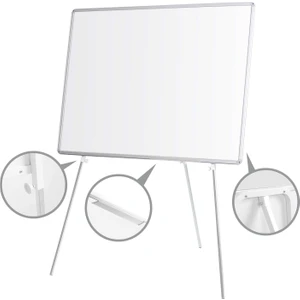 90 cm  x 120 cm  Teleskopik Ayaklı Laminat Yazı Tahtası Beyaz