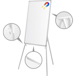 60 cm  x 90 cm  Teleskopik Ayaklı Manyetik Yazı Tahtası Beyaz