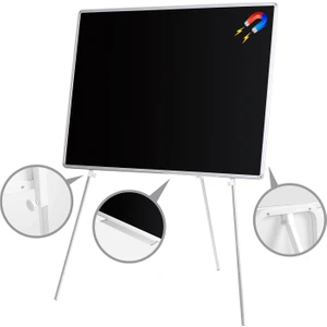 90 cm  x 120 cm  Teleskopik Ayaklı Manyetik  Kara Tahta (Tebeşir Tahtası)