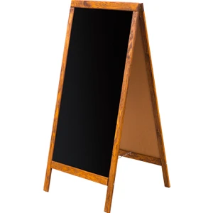 60 cm x 110 cm Çatı Tipi Çift Yüzlü Menü Tahtası Kara Tahta (Tebeşir Tahtası)