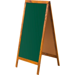 45 cm x 110 cm Çatı Tipi Çift Yüzlü Menü Tahtası Yeşil Tahta (Tebeşir Tahtası)