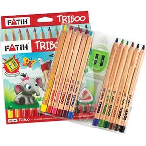 Boya Kalemi 12 Renk Triboo Natural Jumbo