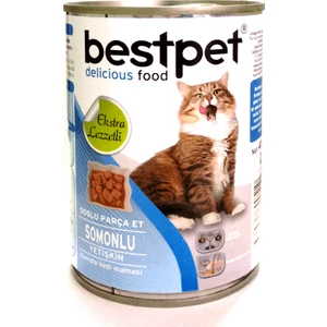 Soslu Parça Etli Somonlu Konserve Yetişkin Kedi Maması 415 Gr