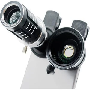 12X Sabit Zoom Ve 0.45X Wide Angel,Macro Kamera Lens Seti 3İn1