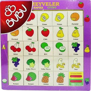 Ahşap Puzzle Meyveler Hafıza Oyunu 30X30 Bj-53Ap0063