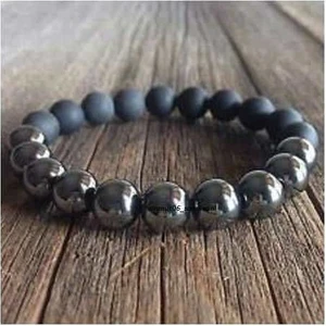 Rd Ekoavm Hematit Ve Oniks Taşlı Doğal Taş Bileklik