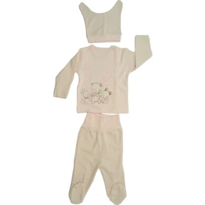 Gümüş Bebe Kendinden Eldivenli Pijama Takımı