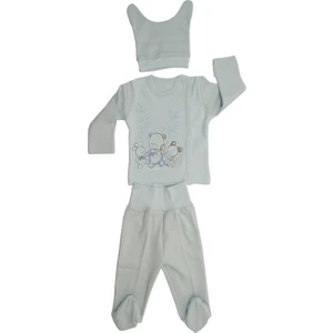 Gümüş Bebe Kendinden Eldivenli Pijama Takımı