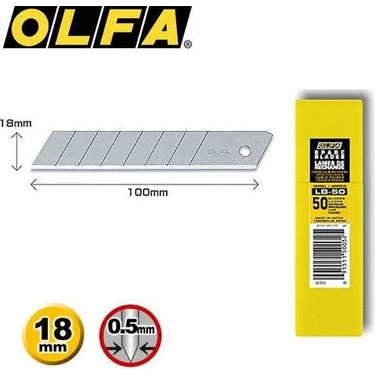 Olfa Lb-50 Geniş Maket Bıçağı Yedeği 50'Li