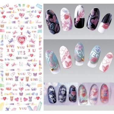 Hane14 Love You Melekler Ayiciklar Nail Art Tirnak Sticker Fiyati