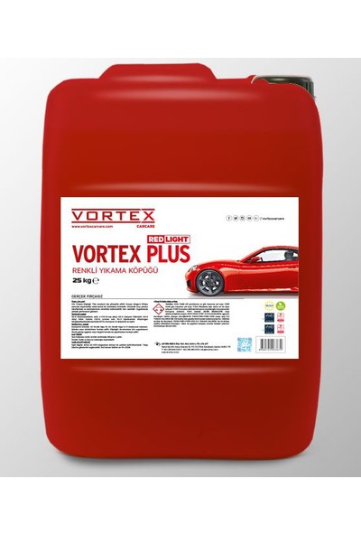 Vortex Plus Red Lıght Kırmızı Köpüklü Fırçasız Oto Yıkama Sıvısı 25 Kg