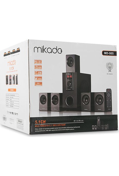 Mikado Md-505 5+1 Usb+Sd+Fm Destekli Bluetooth Speaker