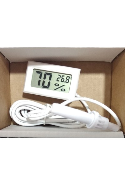 Curetech Köşe Teknoloji Sıcaklık Nem Ölçer Higrometre Problu Mini Ctd 12E Dijital Termometre