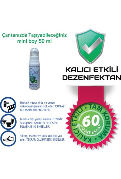 Antimic® 50 ml Kalıcı Etkili Dezenfektan