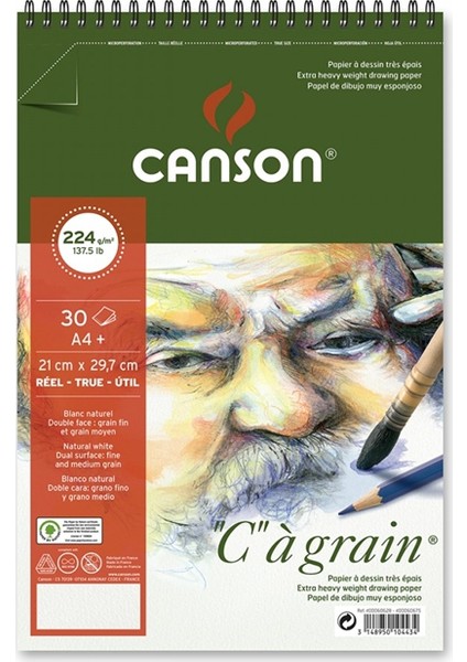 "C" À Grain Spiralli Çizim Defteri 224Gr - A4