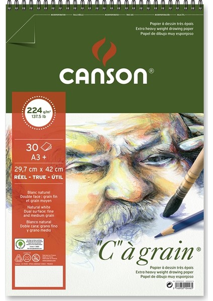 "C" À Grain Spiralli Çizim Defteri 224Gr - A3 fiyatları