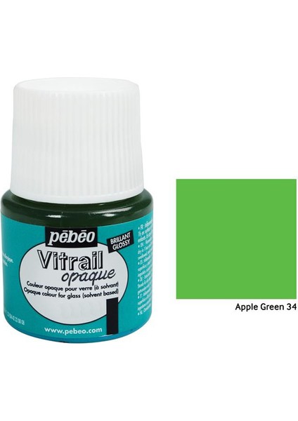 Vitrail Cam Boyası 45Ml - 34 Apple Green