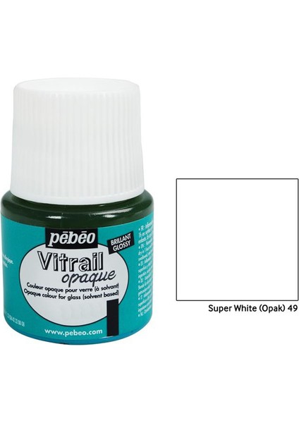 Vitrail Cam Boyası 45Ml - 49 Super White (Opak)