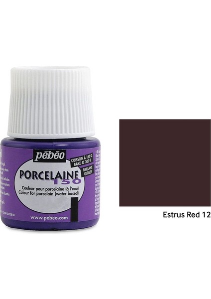 Porcelaine 150 Porselen Boyası 45Ml - Estrus Red 12