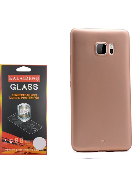 Htc U Ultra Kılıf Premier Silikon Case + Cam