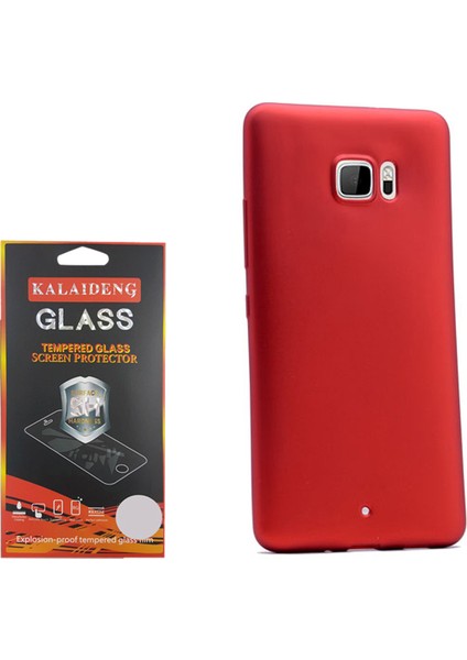 Htc U Ultra Kılıf Premier Silikon Case + Cam