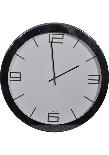Krom Çerçeve Duvar Saati Çap 36 cm