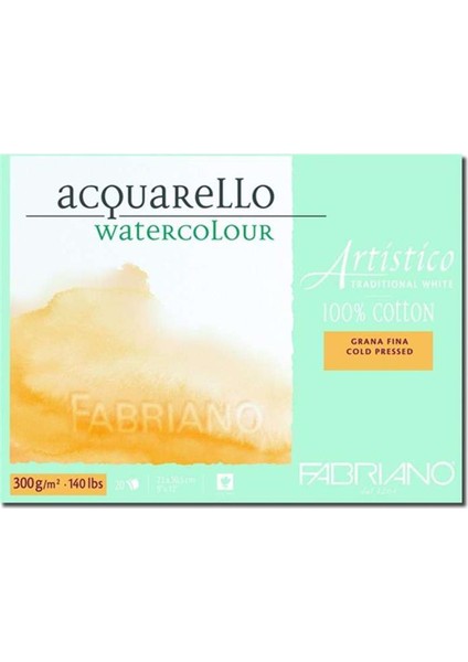 Acquarello Traditional White, İnce Dokulu Suluboya Blok, 300Gr - Gf/Cp - 12.5X18Cm