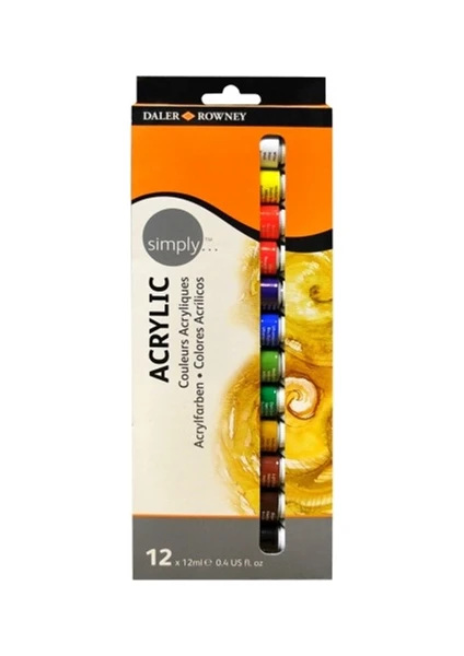 Daler Rowney Simply Akrilik Boya Seti 12X12Ml