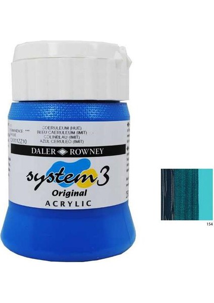 System 3 Akrilik Boya 500Ml - Phthalo Turquoise 154