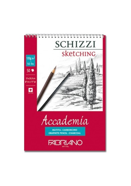 Accademia, Natural Dokulu Beyaz, Spiralli Blok (Schizzi), 120Gr., 14,8X21Cm
